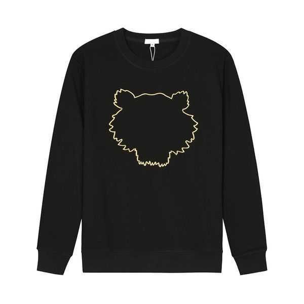 

designer fashion men women hoodie tiger head advanced embroidery 1:1 round neck pullover autumn winter loose high street classic 14 962e v0, Black