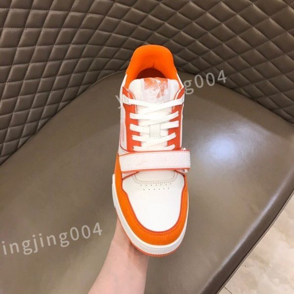 

2023 luxury designer shoes sneakers mens women calfskin high laces boot rainbow trainer printed leather motifs vintage trainers, Black