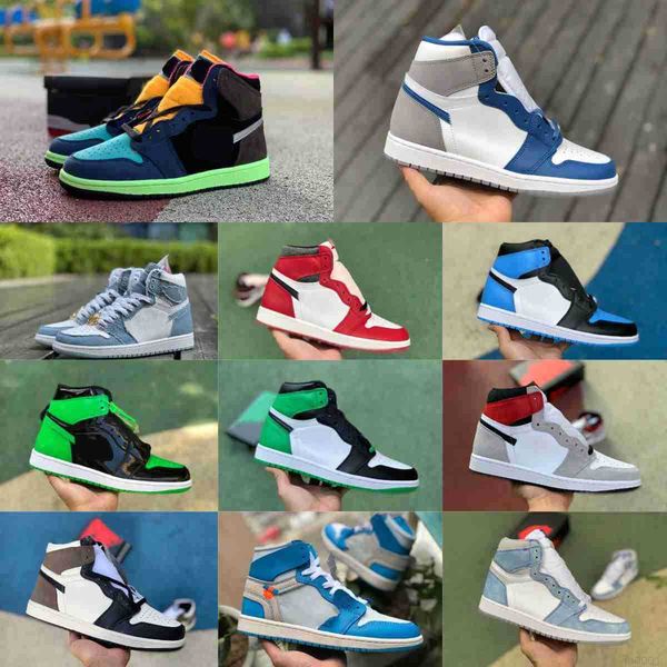 

jumpman 1 1s og bio hack basketball shoes men women lucky green true turbo blue pine green denim trainers black white dark mocha stage haze