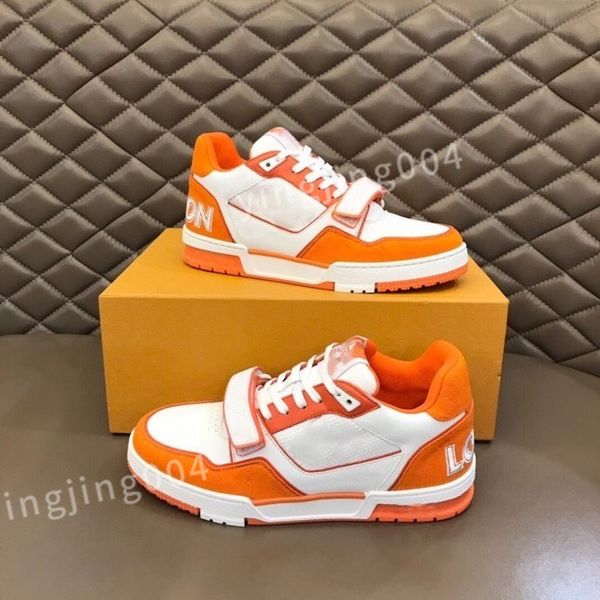 

2023 new luxury designer shoes sneakers mens women calfskin high laces boot rainbow trainer printed leather motifs vintage trainers, Black