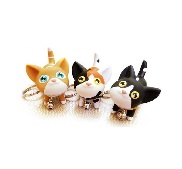 

5 styles cat key chain cat keychain 50pcs creative cute cartoon doll keyring accessories pet jewelry for gift8589482, Slivery;golden