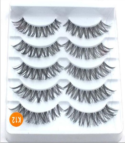 

invisible band black color fake eyelash 5pairsbox transparent band 3d lashes natural long wispy false eyelashes2744428