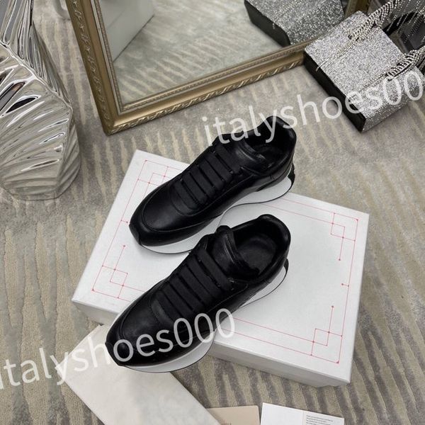 

new casual shoes women travel leather lace-up sneaker cowhide fashion lady flat designer running trainers woman shoe size 35-41, Black