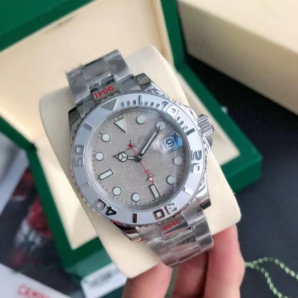 

with box mens watch automatic watches mechanical couple watchs 40mm 904l stainless steel blue black ceramic sapphire glass ceramic coke beze, Slivery;brown
