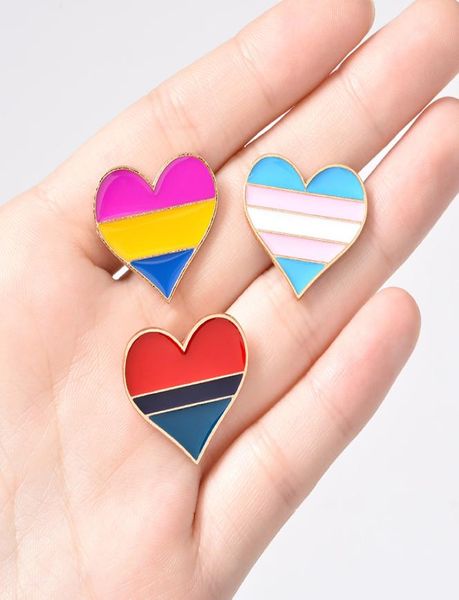 

lgbt rainbow heart brooches lesbian gay pride enamel pins for women men cartoon cute creative fashion badge jewelry accessories gi6805991, Gray