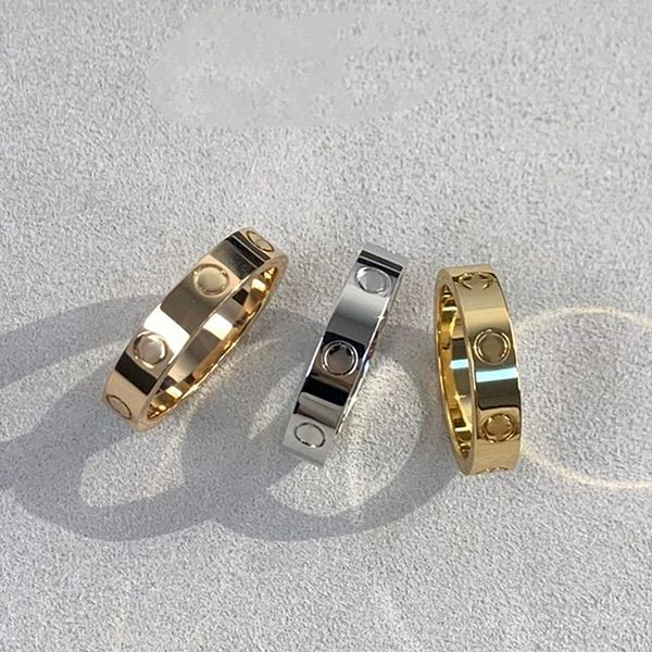 

love ring 3.6mm thin wedding ring couple gold plated 18k designer for woman for man t0p quality official reproductions fashion luxury premiu, Silver
