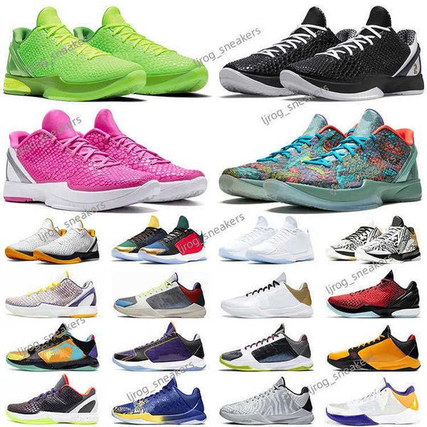 

classical basketball shoes men mamba 6 protro grinch mambacita bruce lee big stage chaos 5 rings metallic gold mens trainers sports outdoor, Black