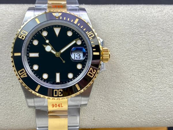 

with box mens watch watches luxury automatic mechanical 2813 movement watches men ceramic bezel stainless steel luminous waterproof wristwat, Slivery;brown