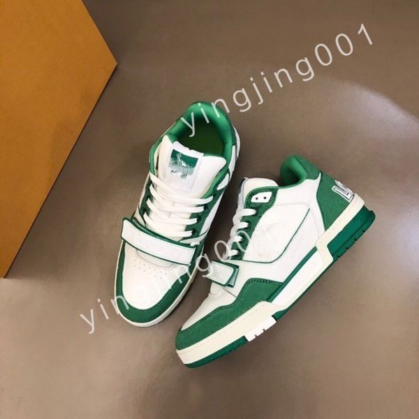 

2023 luxurys designer flat sneaker trainer casual shoes denim canvas leather white letter overlays fashion platform mens womens low sneakers, Black