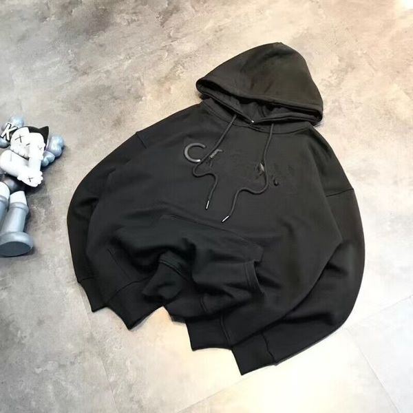 

2023 autumn and winter new designer men's women hoodies sweatshirts couple simple steel printed letters logo casual loose hooded fleece, Black