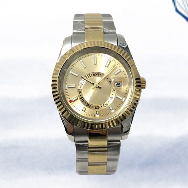 

2023 new men's watch men's watch automatic mechanical watch men's role sky residents waterproof sapphire sports rubber band g, Slivery;brown