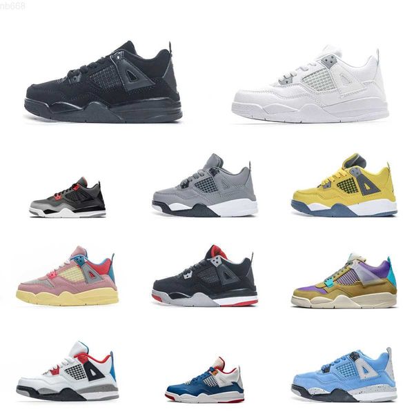 

jumpman 4s baby military black basketball shoes trainers kids union fire red 4 pure money black cat pale citron guava ice desert moss red th