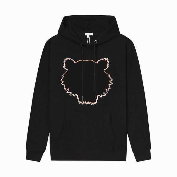 

designer fashion men women hoodie tiger head advanced embroidery 1:1 round neck pullover autumn winter loose high street classic k95t 11 ge, Black