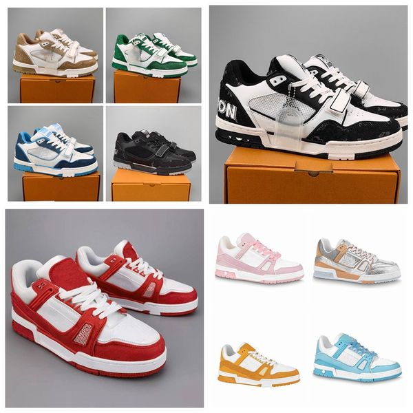 

new trainer sneakers casual shoes black white men women platform fashion low platform shoe red green leather rubber walking outdoor women tr