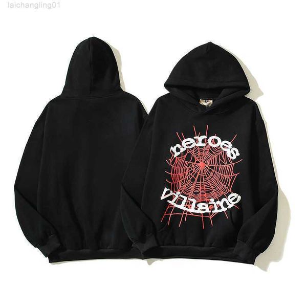 

men's hoodies sweatshirts rocky star hoodie sp5der spider web 1crz, Black