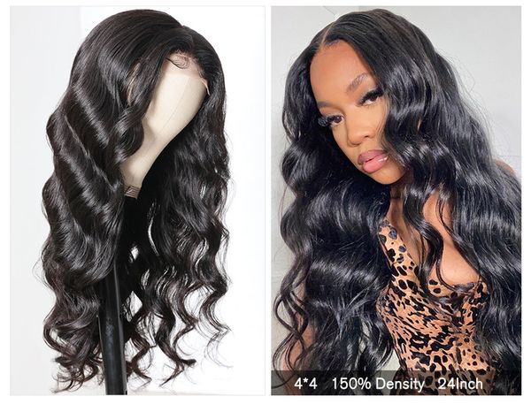 

black human hair wig long curly body wave layered haircut wig with body hair women natural costume wigs, Black;brown