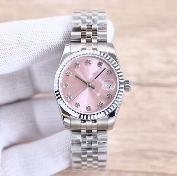 

ladies watch fully automatic mechanical watches 31mm 28mm stainless steel strap diamond wristwatch waterproof design montre de luxe wristwat, Slivery;brown