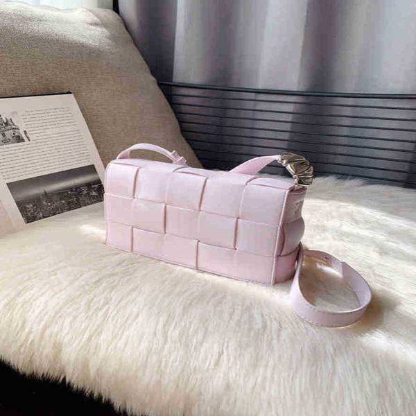 

designer bottegas bags venetas cassettes cassettes handbags woven bag female pink small square leather tofu messenger