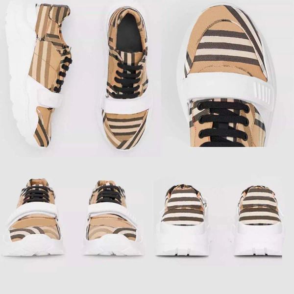 

new fashion designer casual shoes real leather classic plaid trainers berry stripes shoe fashion trainer for man woman bur colo, Black