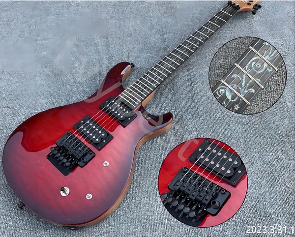 

custom prs electric guitar with mahogany fingerboard, 6-string, chrome hardware, in wine, 58