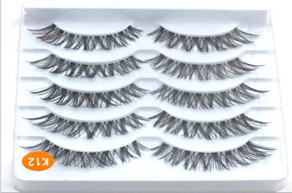

invisible band black color fake eyelash 5pairsbox transparent band 3d lashes natural long wispy false eyelashes7849320