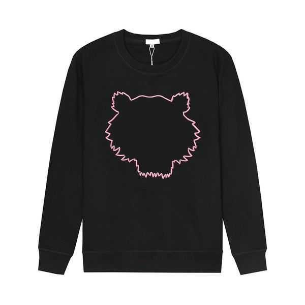 

designer fashion men women hoodie tiger head advanced embroidery 1:1 round neck pullover autumn winter loose high street classic 13 7q9k, Black