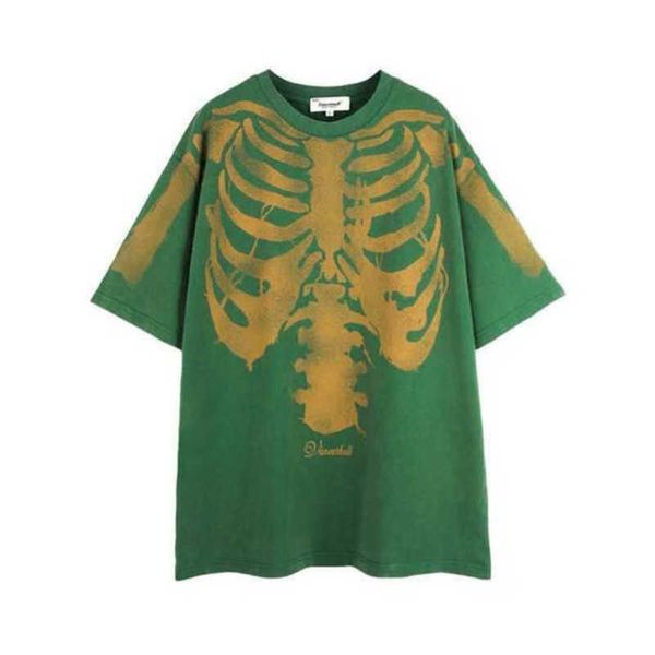 

t-shirts men's skeleton graphic grunge y2k t shirts men oversized vintage goic cloes 2023 summer anime streetwear harajuku cotton tees, White;black