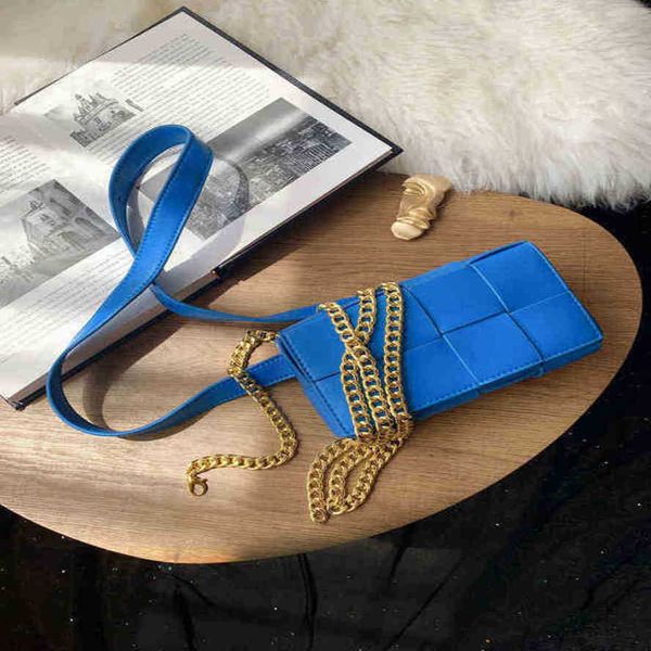 

designer bottegas bags venetas cassettes waist handbags cassettes chest womens summer fashion leather blue chain woven bag shoulder crossbod