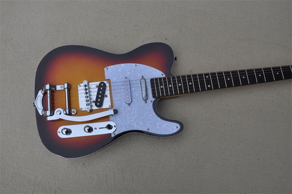 

deluxe custom shop john 5 telecaster sunburst electric guitar tele 3 pickups basswood body rosewood fingerboard with rocking bar white pearl