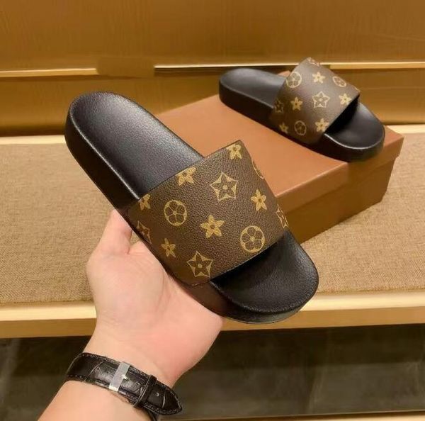 

designer men women slipper flip flop luxury brand lightweight house black sandals brown slippers flower slides casual shoe flat slide