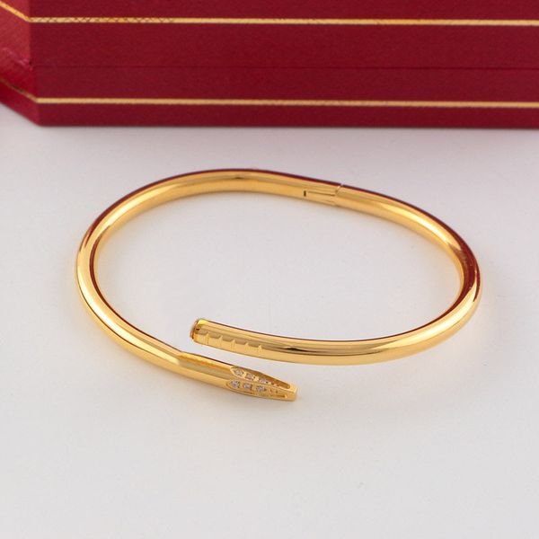 

ca nail bracelet designer for women 18k gold bracelets luxury high end diamond fashion stainless steel jewelry gift, Black