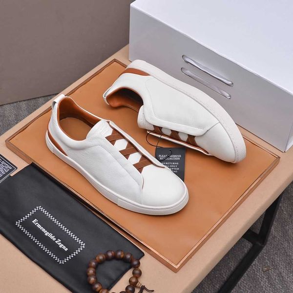 

dress shoes zegnas men's shoe board shoes men's casual shoes men's slip on low shoes men's fashion ultra light, Black