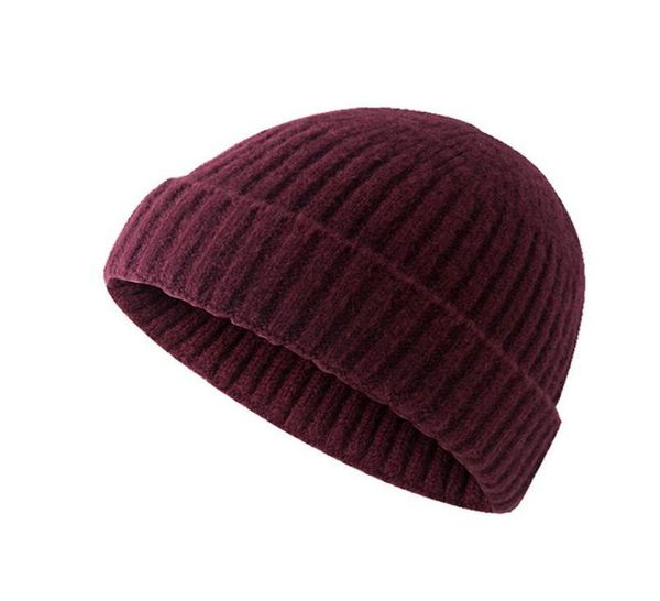 

men women rollup trim warm ribbed knitted skull cap brimless elastic casual beanie melon hat turn ski fisherman8499128