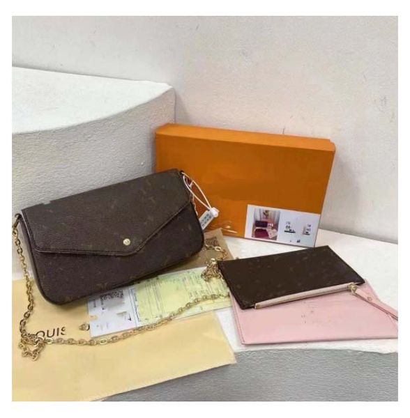 

2023 new designer men's new high - quality chain three - piece small bag