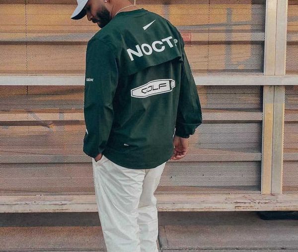 

2023ess hoodies us version nocta golf co branded draw breathable quick drying leisure sports t-shirt long sleeve round neck summer advanced, Black