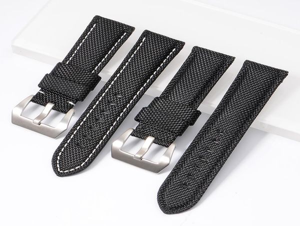 

22mm 24mm 26mm nylon fabric blue black canvas watchbands for pamerai watch strap band men039s wrist watch bracelet5283372, Black;brown