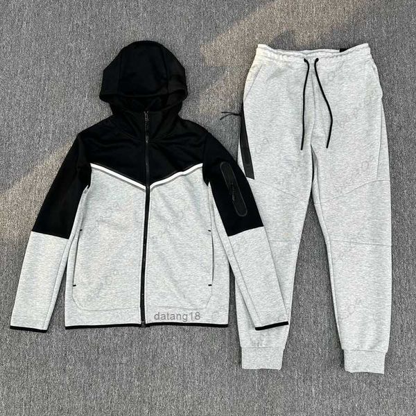 

tracksuit men thick tech fleece sportswear pants hoodies jackets space cotton trousers womens bottoms joggers man running jacket muti mens s, Gray
