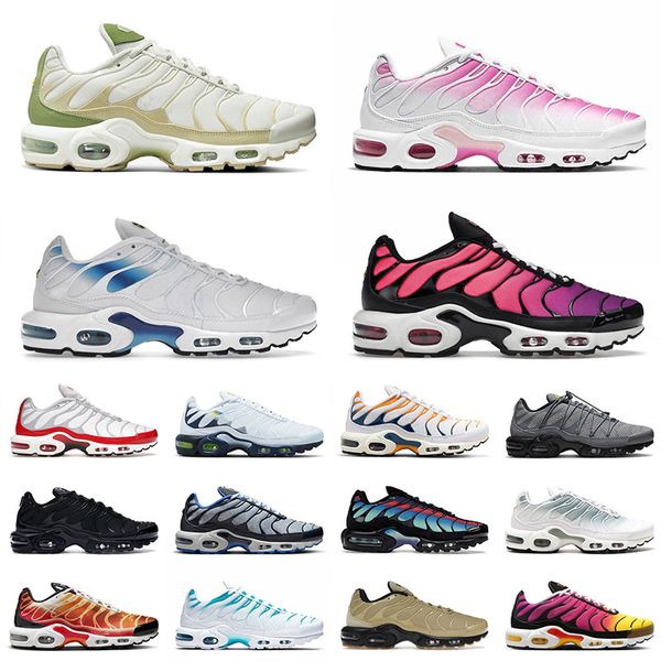 

designer men women tn plus running shoes og sneakers black university blue pink gradient team red olive grey reflective tns sports trainers