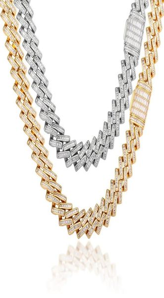 

gold lced out cuban necklace chain hip hop jewelry silver color choker paved rhinestone cz bling rapper necklaces wide punk link c7440909