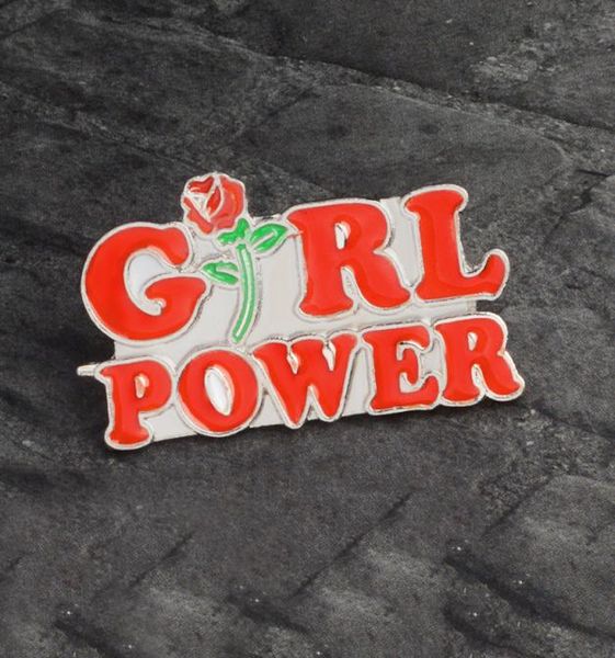 

female power special cartoon brooch creative lapel denim enamel badge gift homemade red girl power pins1557466, Gray