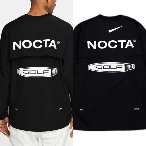 

men's hoodies us version nocta co branded draw golf breathable quick drying leisure sports t-shirt long sleeve round neck summer89, Black
