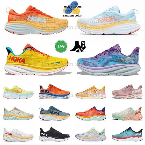 

hoka 2023 new ice water running shoes tenis hokas hike one one prople clifton 9 bondi 8 movement white and pink purple black x x2 x3 big siz