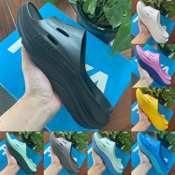 

hoka one ora recovery slide 3 designer sandals slippers hokas shoes mens women triple white black yellow grey navy sliders summer beach slip