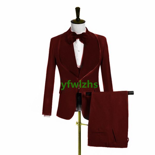 

wedding tuxedos one button men suits groomsmen shawl lapel groom tuxedos wedding/prom man blazer jacket pants vest tie w1251111137, Black;gray