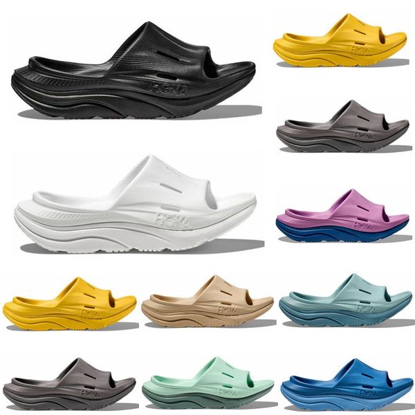 

hoka one one ora recovery slide 3 designer sandals slippers men women hokas shoes fashion triple black white grey yellow girls beach slipple
