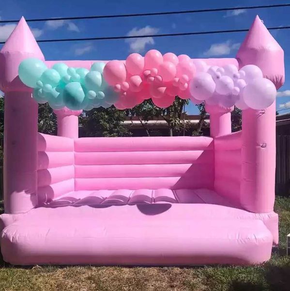 

pink inflatable bouncy castle white wedding bounce house combo jumper moon bouncer for party time