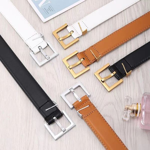

genuine leather 3.0cm width men belt for women designer belts ys buckle cnosme womens waistband cintura ceintures with box, Black;brown