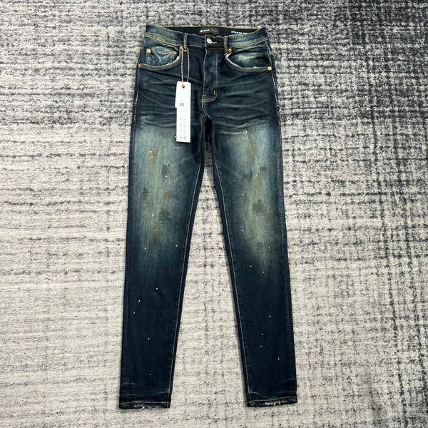 

purpel1000 mens jeans distressed motorcycle biker jean rock skinny slim ripped hole stripe fashionable snake embroidery denim pants, Blue