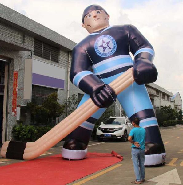 

customized advertising inflatable hockey player model blow up sportsman sculpture for competition venue decoration