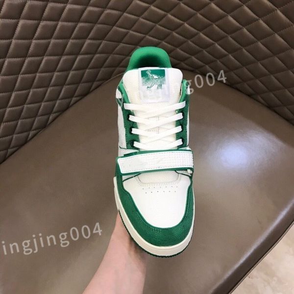 

2023 luxurys designer shoes sneakers mens women calfskin high laces boot rainbow trainer printed leather motifs vintage trainers, Black